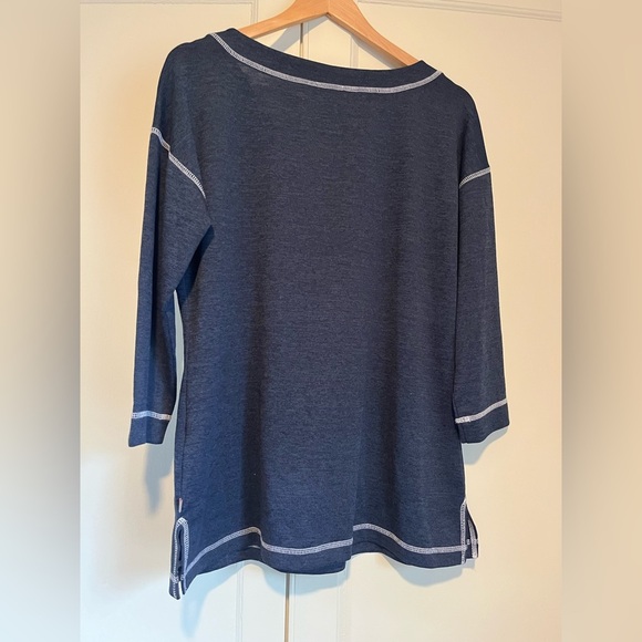 Talbots Navy Tunic Top - Picture 2 of 5